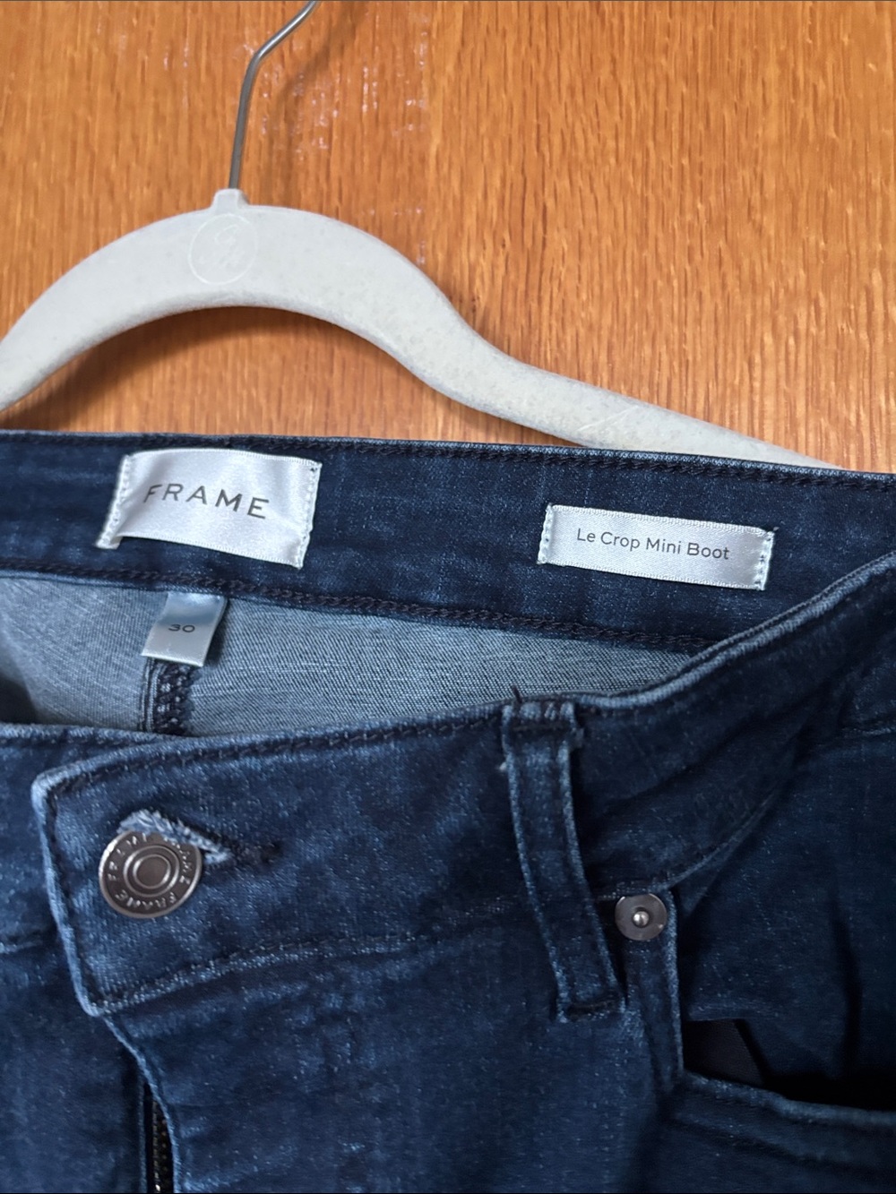 Frame Denim Le Crop Mini Boot Jeans — Dark Indigo